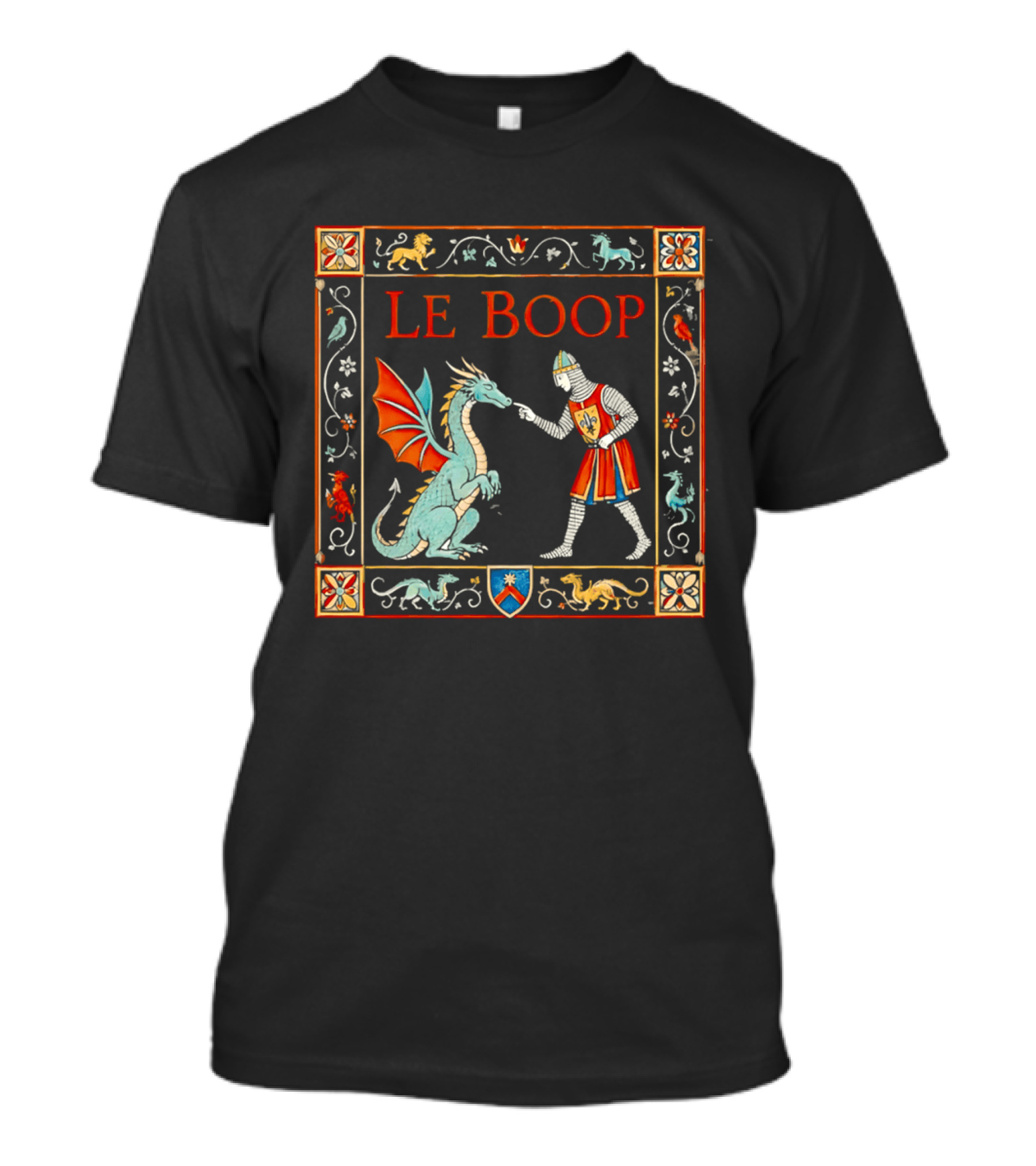 Le Boop Medieval Knight And Dragon Encounter T-Shirt