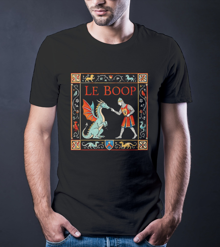 Le Boop Medieval Knight And Dragon Encounter T-Shirt