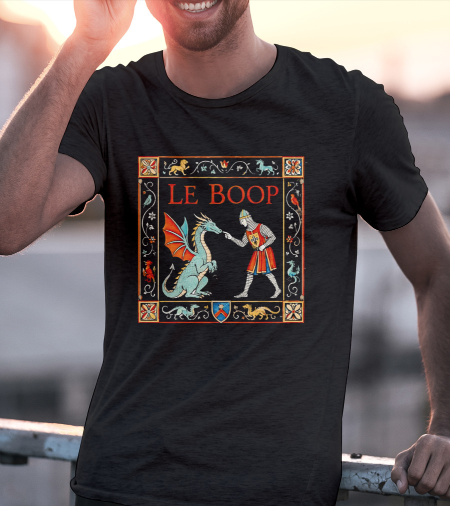 Le Boop Medieval Knight And Dragon Encounter T-Shirt