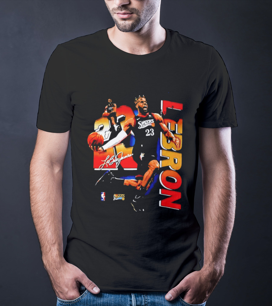 LeBron James 23 Sixers NBA Bootleg Philadelphia 76ers T-Shirt