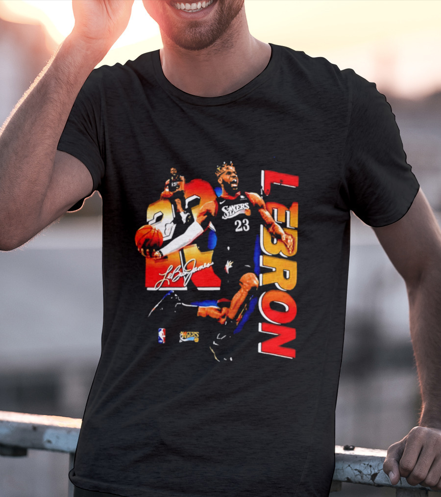 LeBron James 23 Sixers NBA Bootleg Philadelphia 76ers T-Shirt