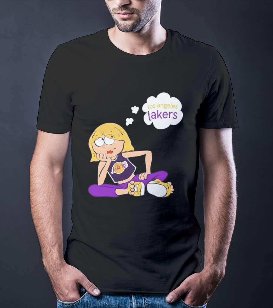 Los Angeles Lakers Cartoon Girl Daydreaming Thought Bubble T-Shirt
