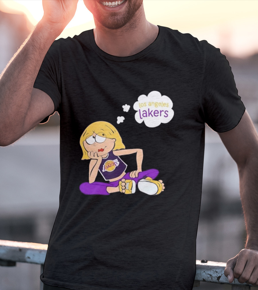 Los Angeles Lakers Cartoon Girl Daydreaming Thought Bubble T-Shirt