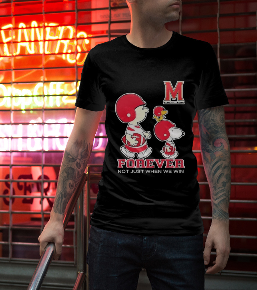 Charlie Brown And Snoopy Forever Loyalty Maryland Terrapins Fan T-Shirt