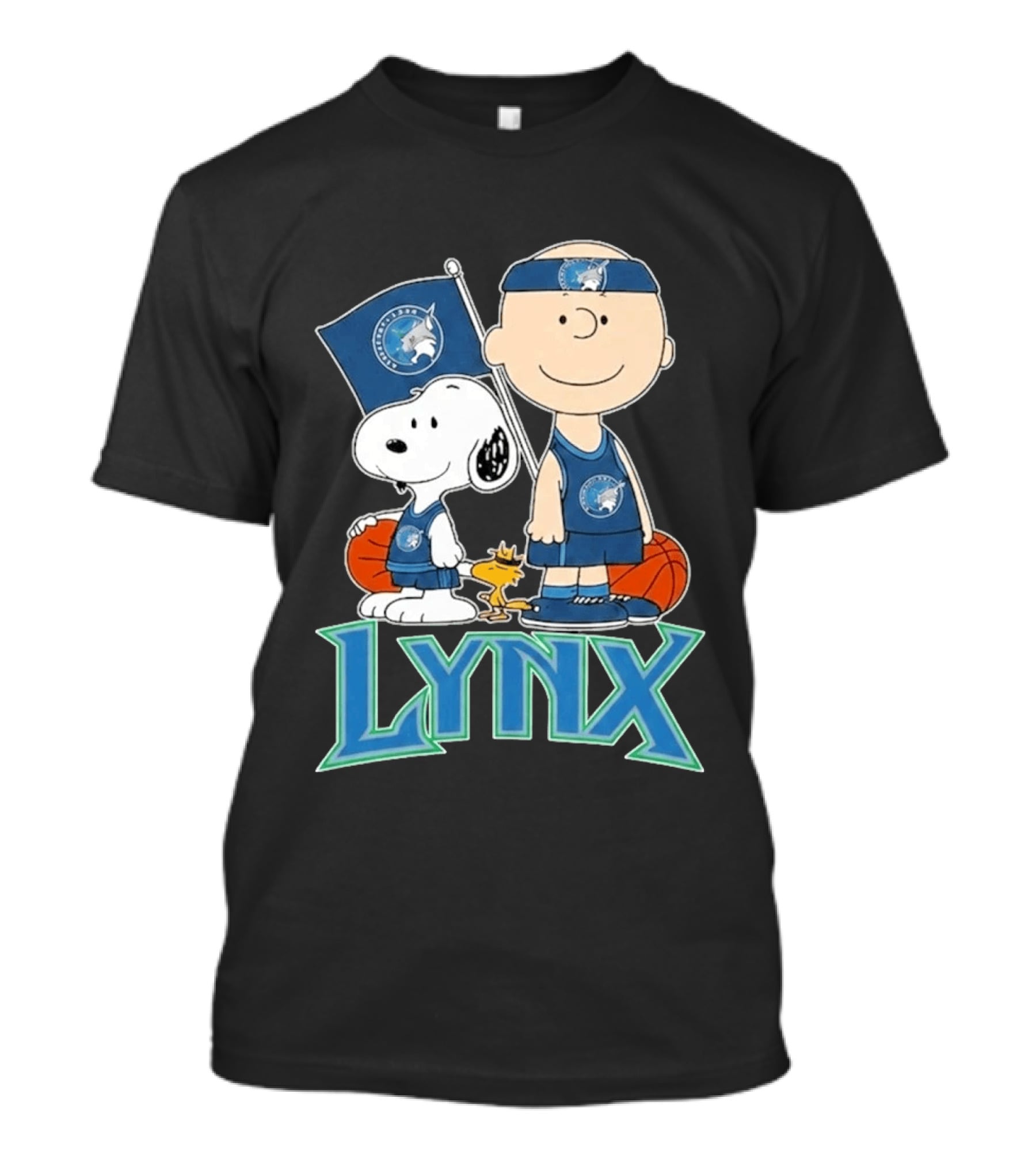 Minnesota Lynx Snoopy Charlie Brown WNBA Basketball Woodstock T-Shirt