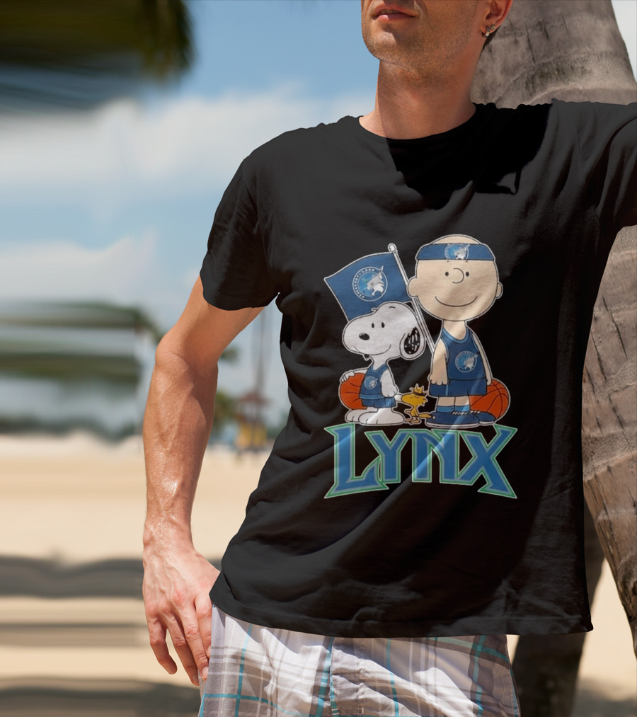 Minnesota Lynx Snoopy Charlie Brown WNBA Basketball Woodstock T-Shirt