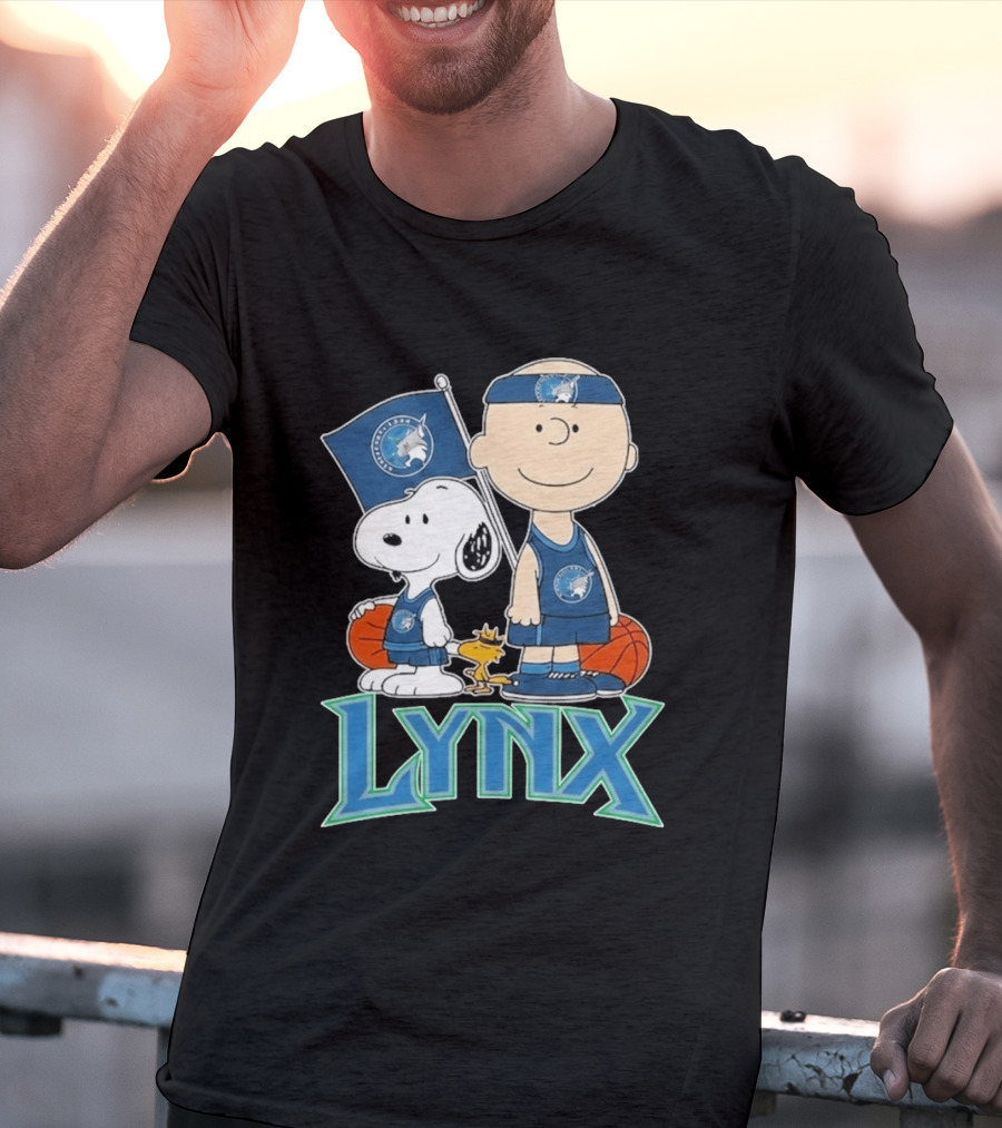 Minnesota Lynx Snoopy Charlie Brown WNBA Basketball Woodstock T-Shirt