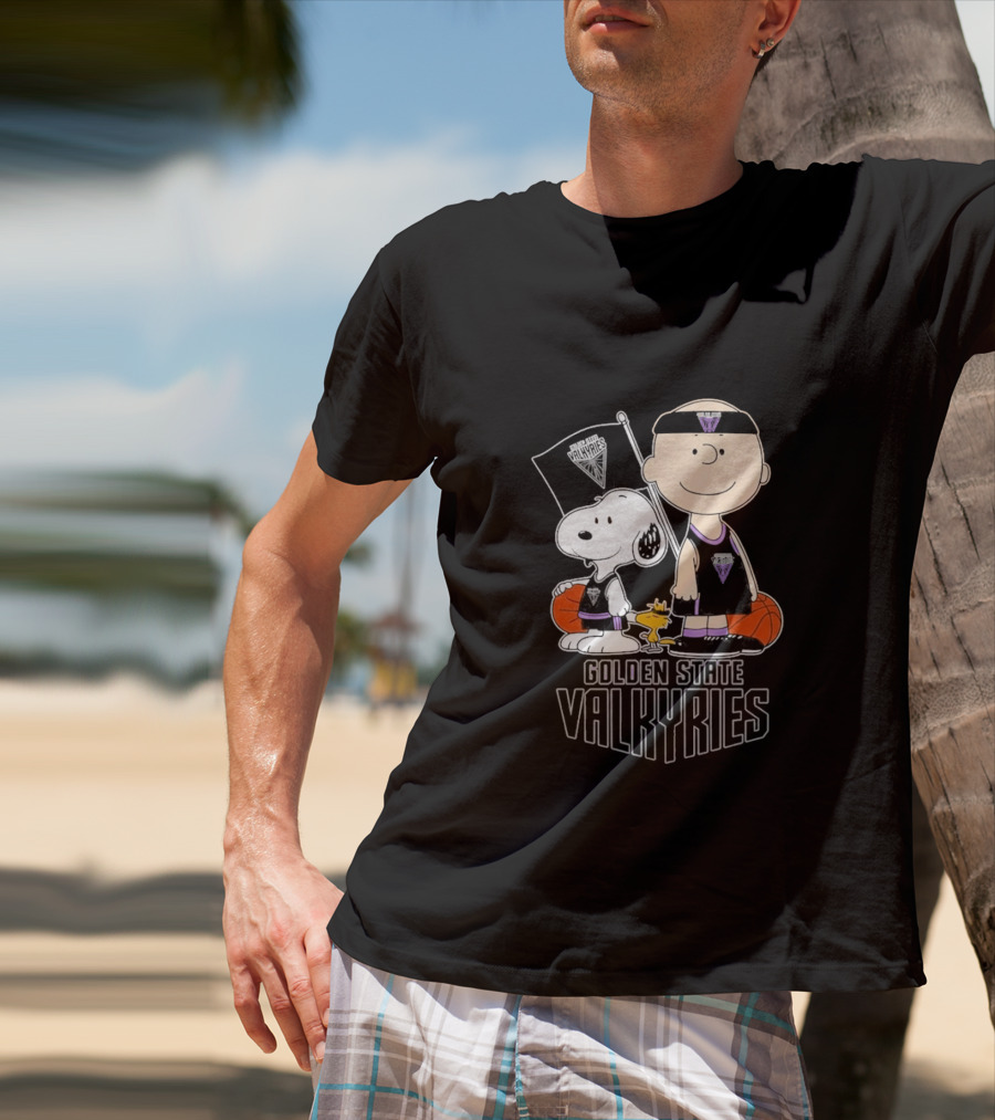 Golden State Valkyries Charlie Brown Snoopy WNBA Basketball T-Shirt