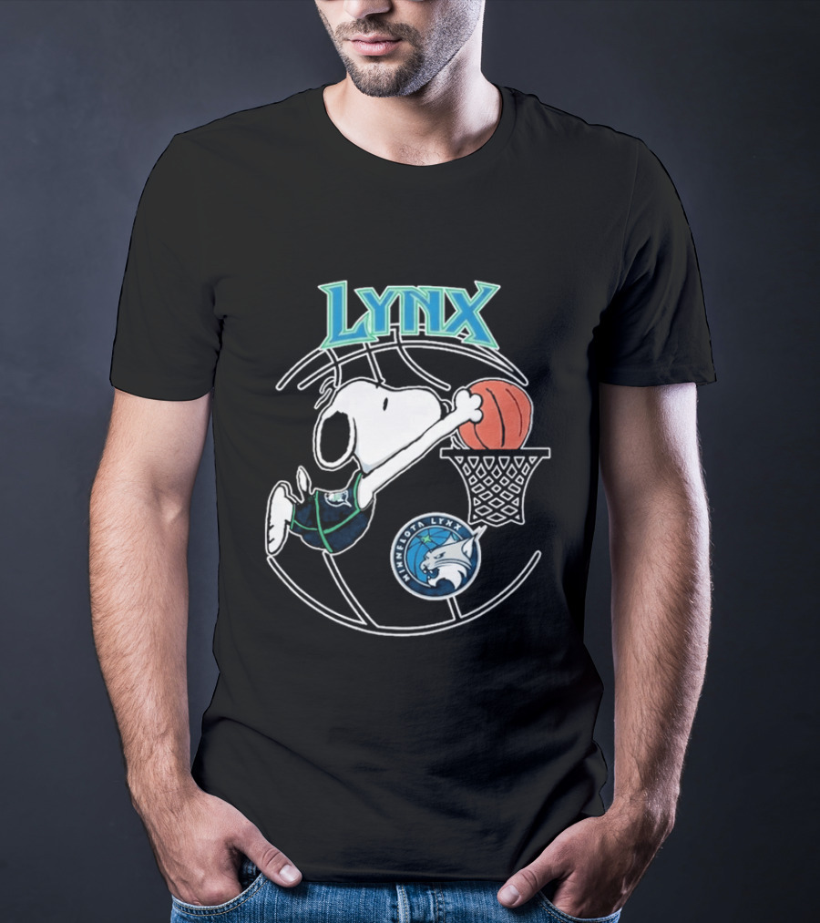 Snoopy Dunking Basketball Minnesota Lynx WNBA T-Shirt