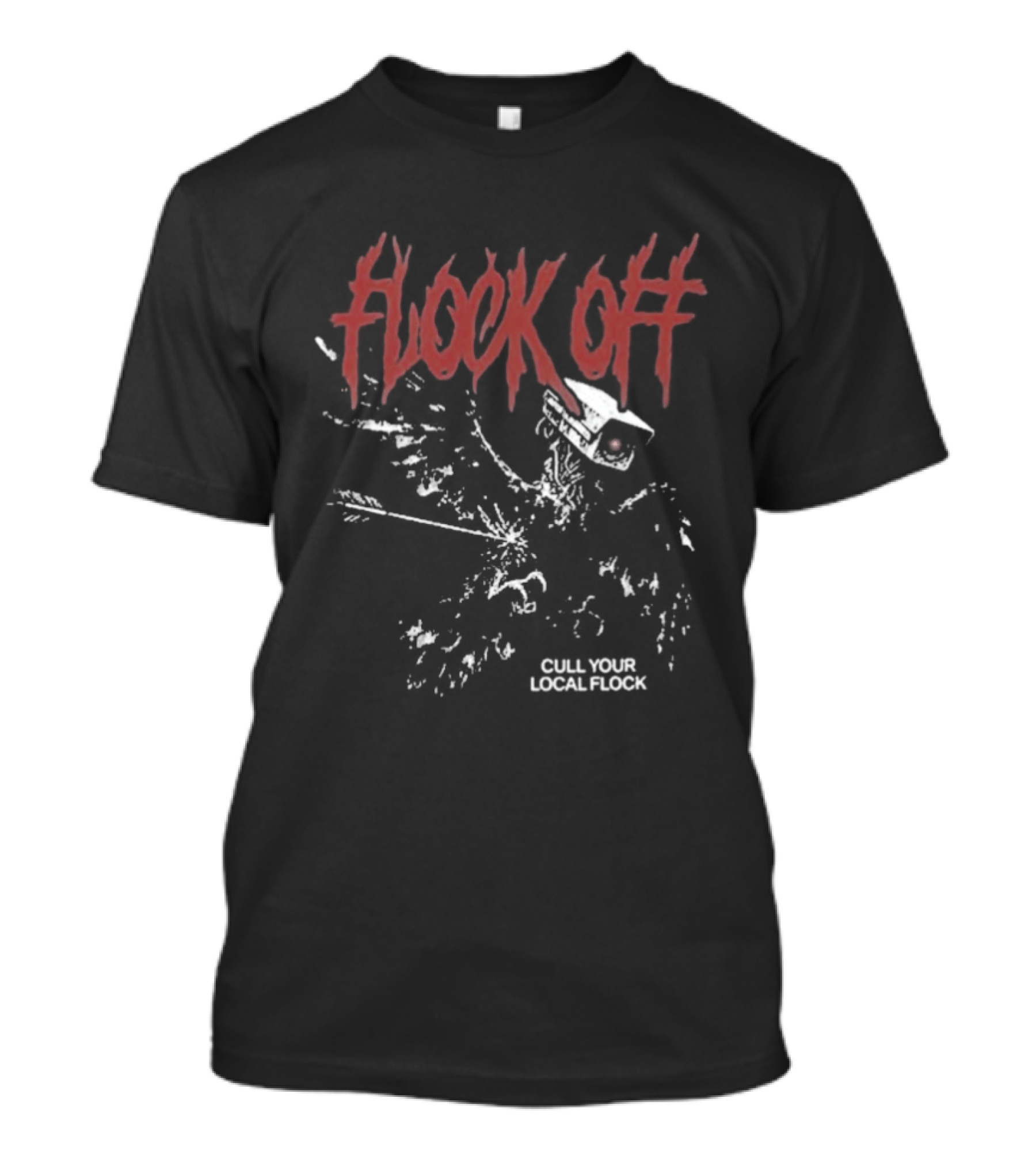 Tucker Carlson Flock Off Cull Your Local Flock Skeleton Bird Red T-Shirt