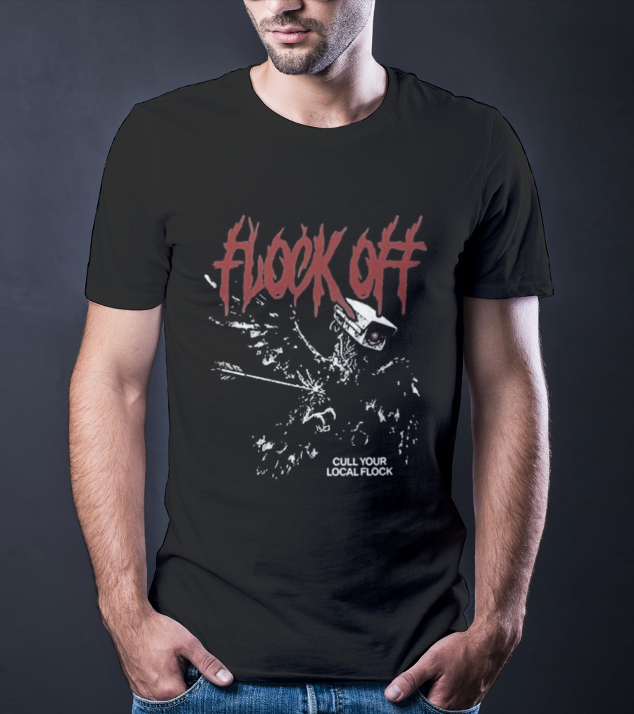Tucker Carlson Flock Off Cull Your Local Flock Skeleton Bird Red T-Shirt