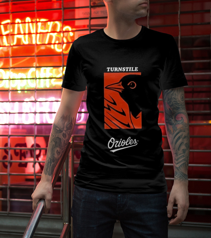 Turnstile Orioles Collaboration Bird Graphic Baltimore Team Merchandise T-Shirt