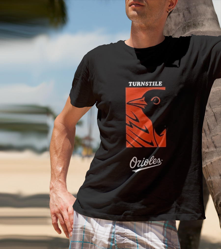 Turnstile Orioles Collaboration Bird Graphic Baltimore Team Merchandise T-Shirt