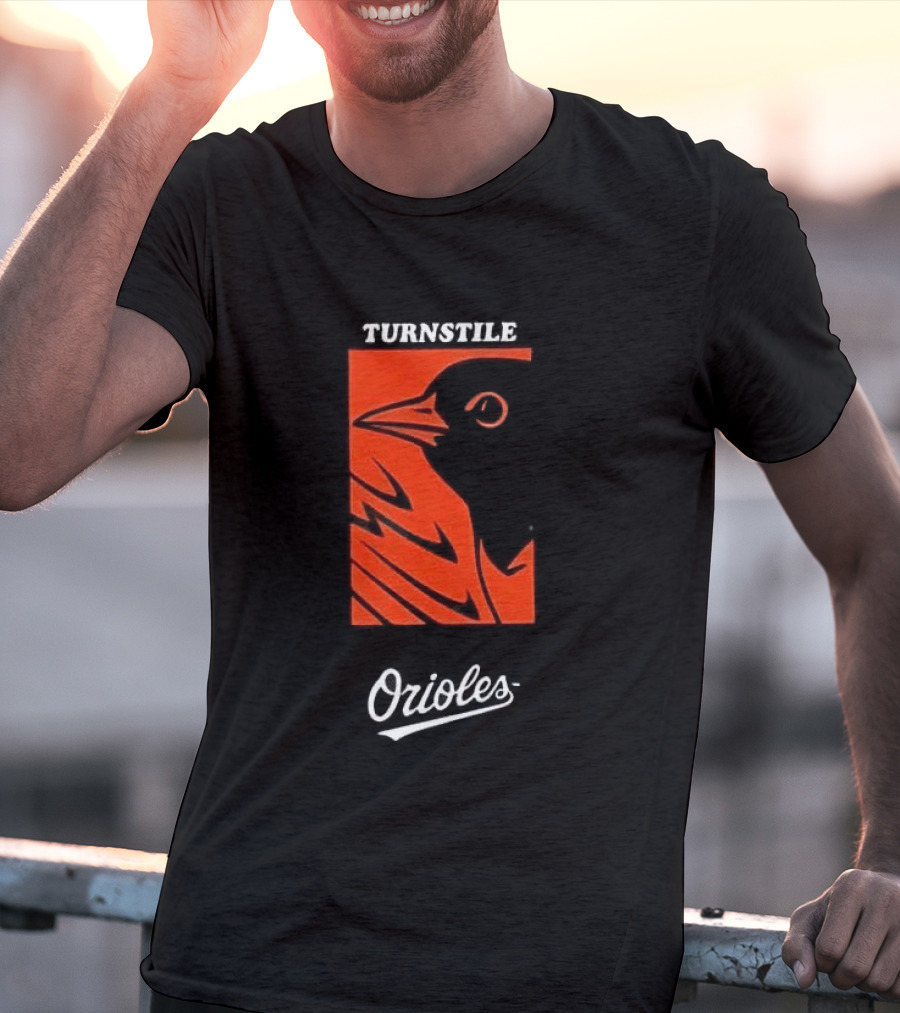 Turnstile Orioles Collaboration Bird Graphic Baltimore Team Merchandise T-Shirt