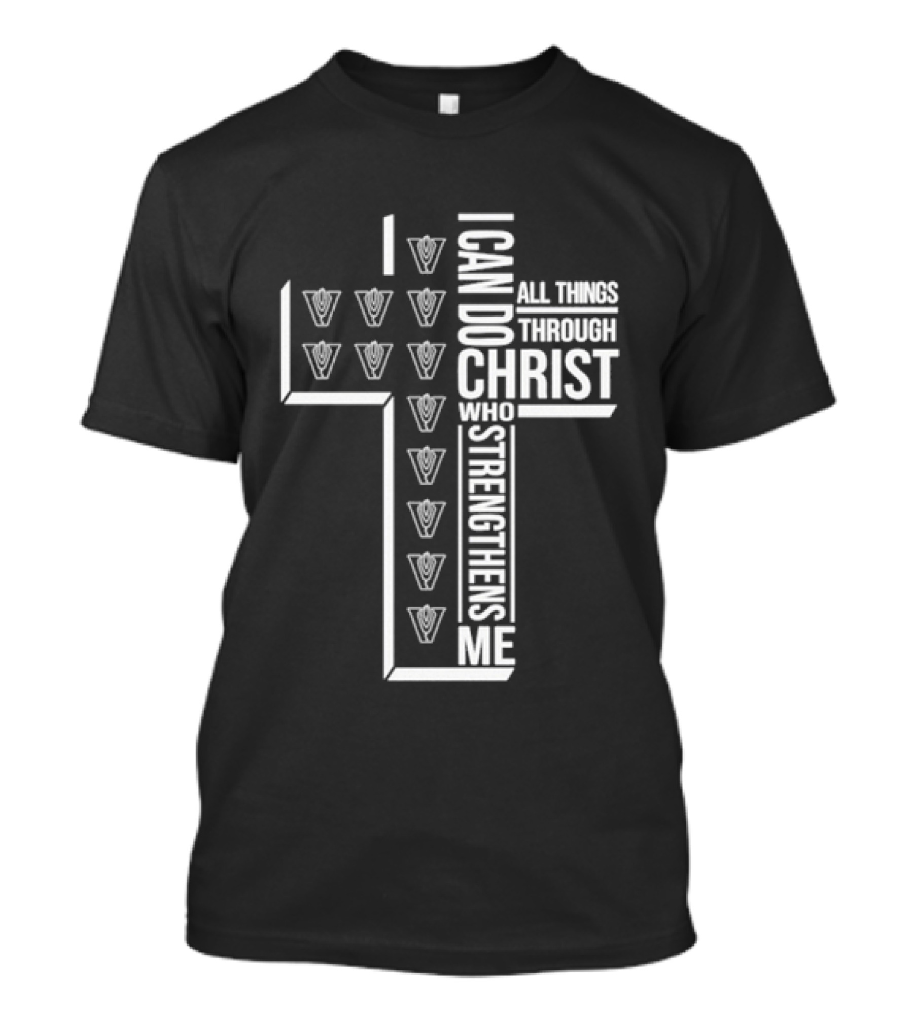 Vandegrift Crown Trio I Can Do All Things Through Christ Who Strengthens Me T-Shirt