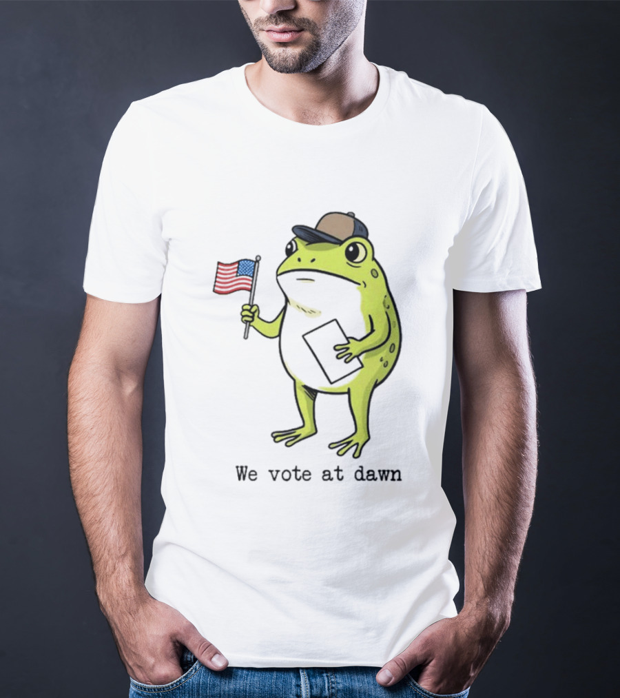 American Frog With Flag We Vote At Dawn T-Shirt