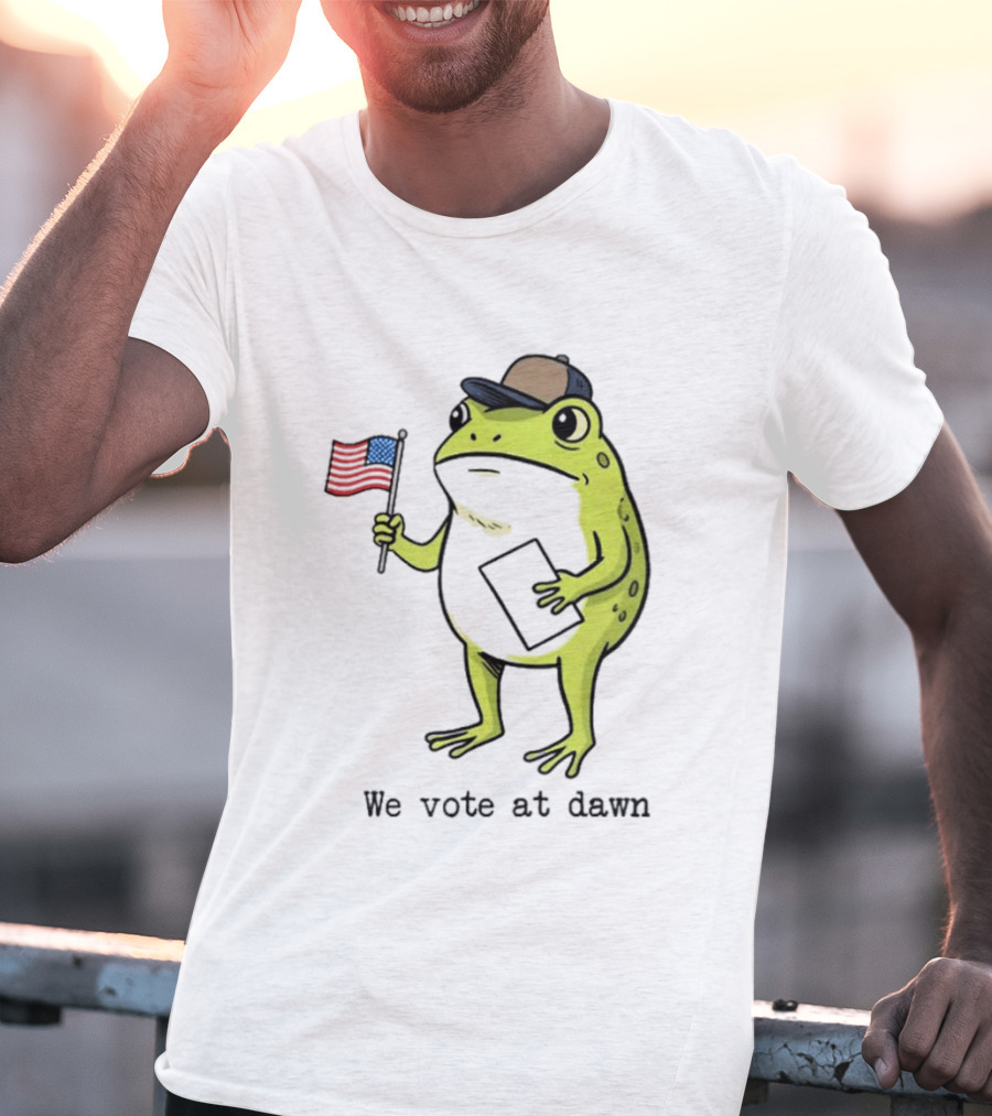 American Frog With Flag We Vote At Dawn T-Shirt