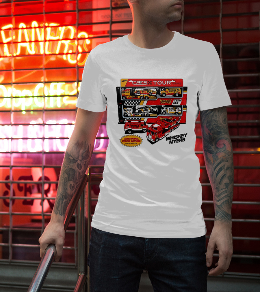 NEW Cars Tour Whiskey Myers Team Set Late Model Stock Action Limited Edition T-Shirt