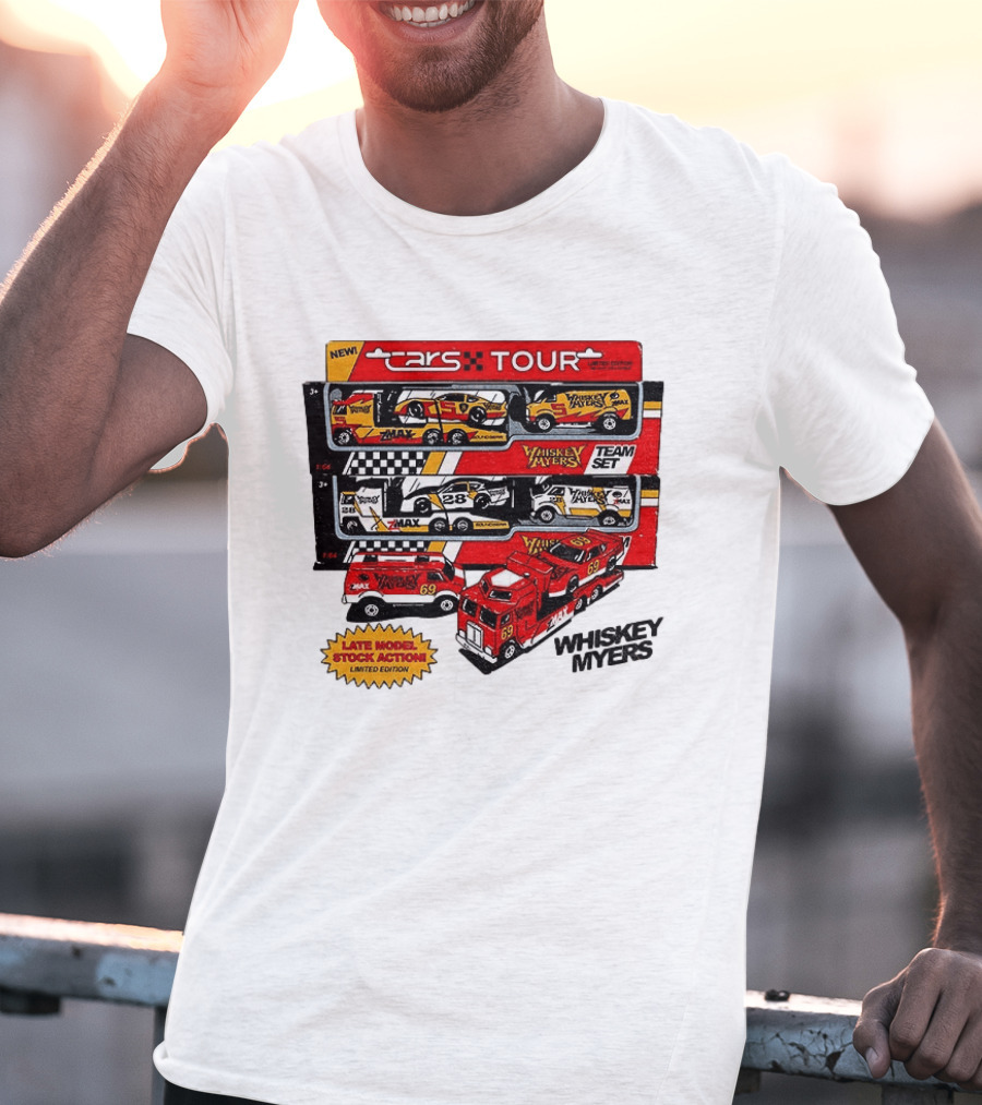 NEW Cars Tour Whiskey Myers Team Set Late Model Stock Action Limited Edition T-Shirt