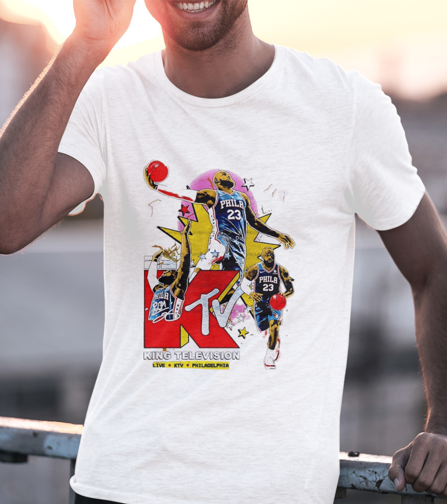 King Television Philadelphia 23 Philadelphia 76ers NBA KTV MTV Live T-Shirt