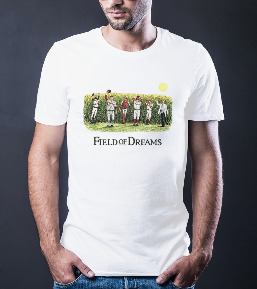 Philadelphia Phillies Baseball Go Phils Field Of Dreams Cornfield Players Scene T-Shirt