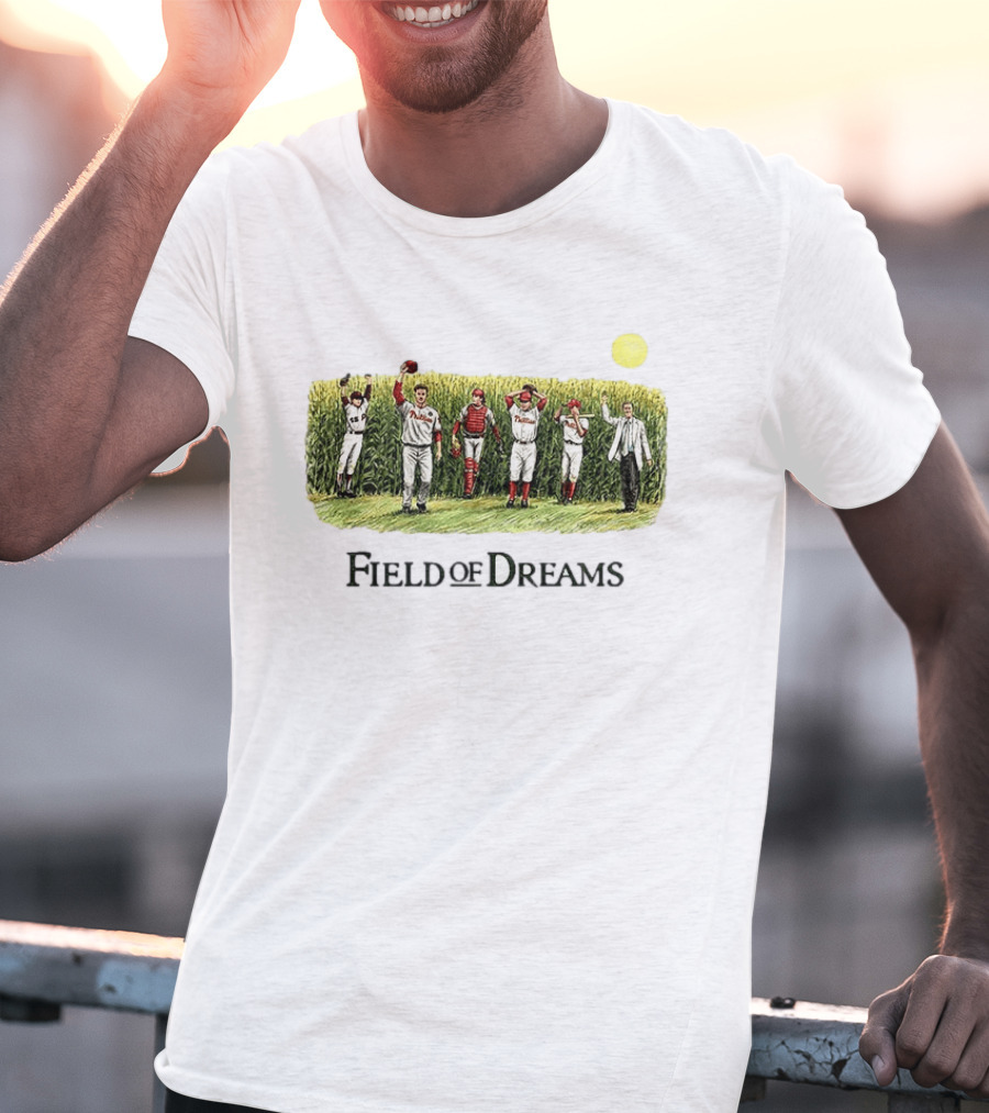 Philadelphia Phillies Baseball Go Phils Field Of Dreams Cornfield Players Scene T-Shirt