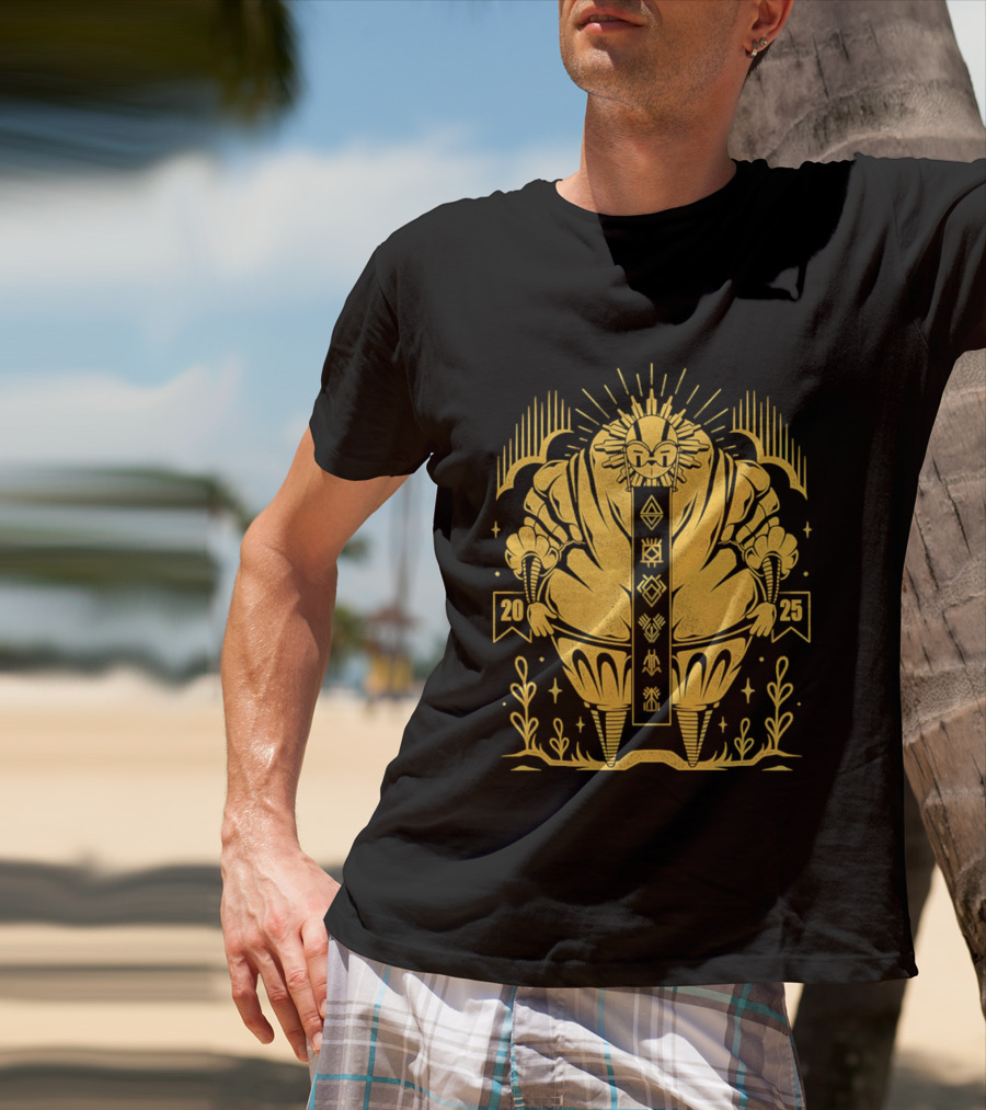 2025 Sun God Symbols Ornate Geometric Motif T-Shirt