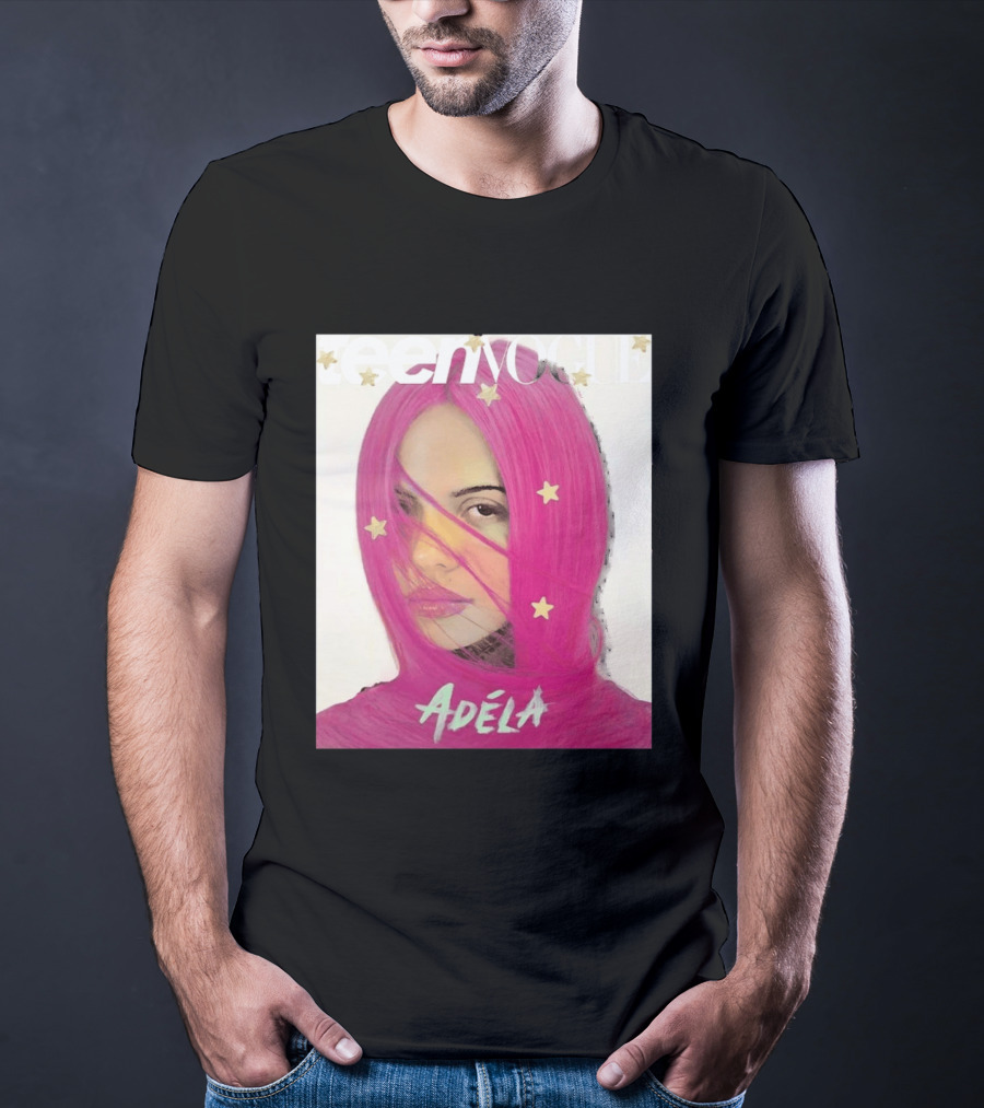 Teen Vogue Cover Adéla Pink Hair Star Accents T-Shirt