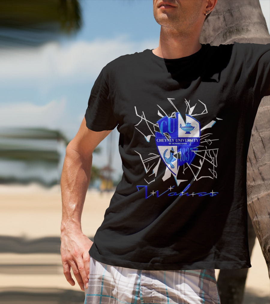 Cheyney University Pennsylvania 1837 Shattered Glass Wolves T-Shirt