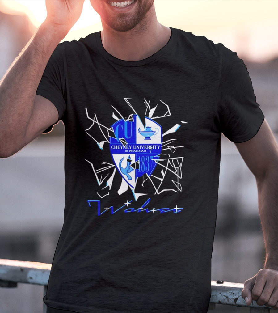 Cheyney University Pennsylvania 1837 Shattered Glass Wolves T-Shirt