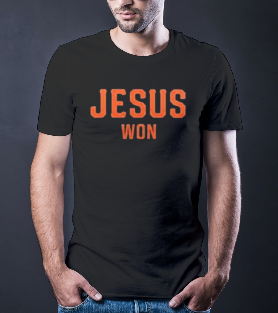 Giants Jesus Won San Francisco Orange Block Lettering T-Shirt
