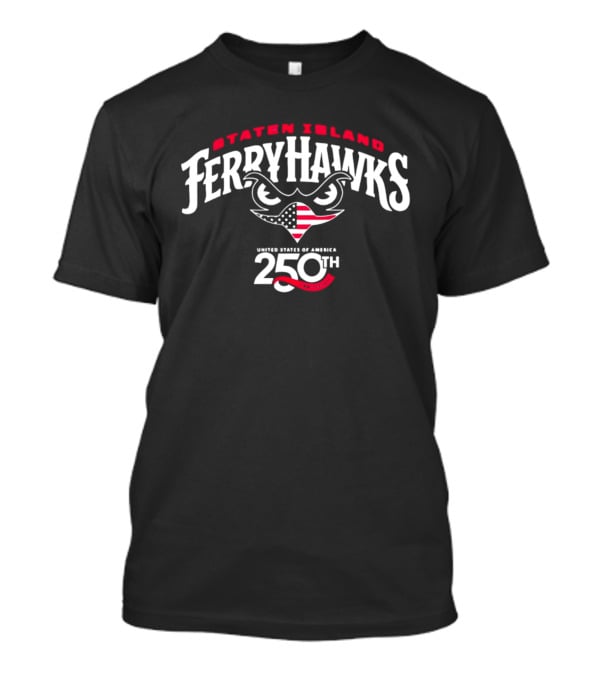 Staten Island FerryHawks United States Of America 250th Anniversary Hawk Head American Flag T-Shirt