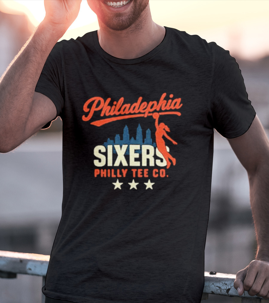 Philadelphia Sixers Philly Co Skyline Basketball T-Shirt