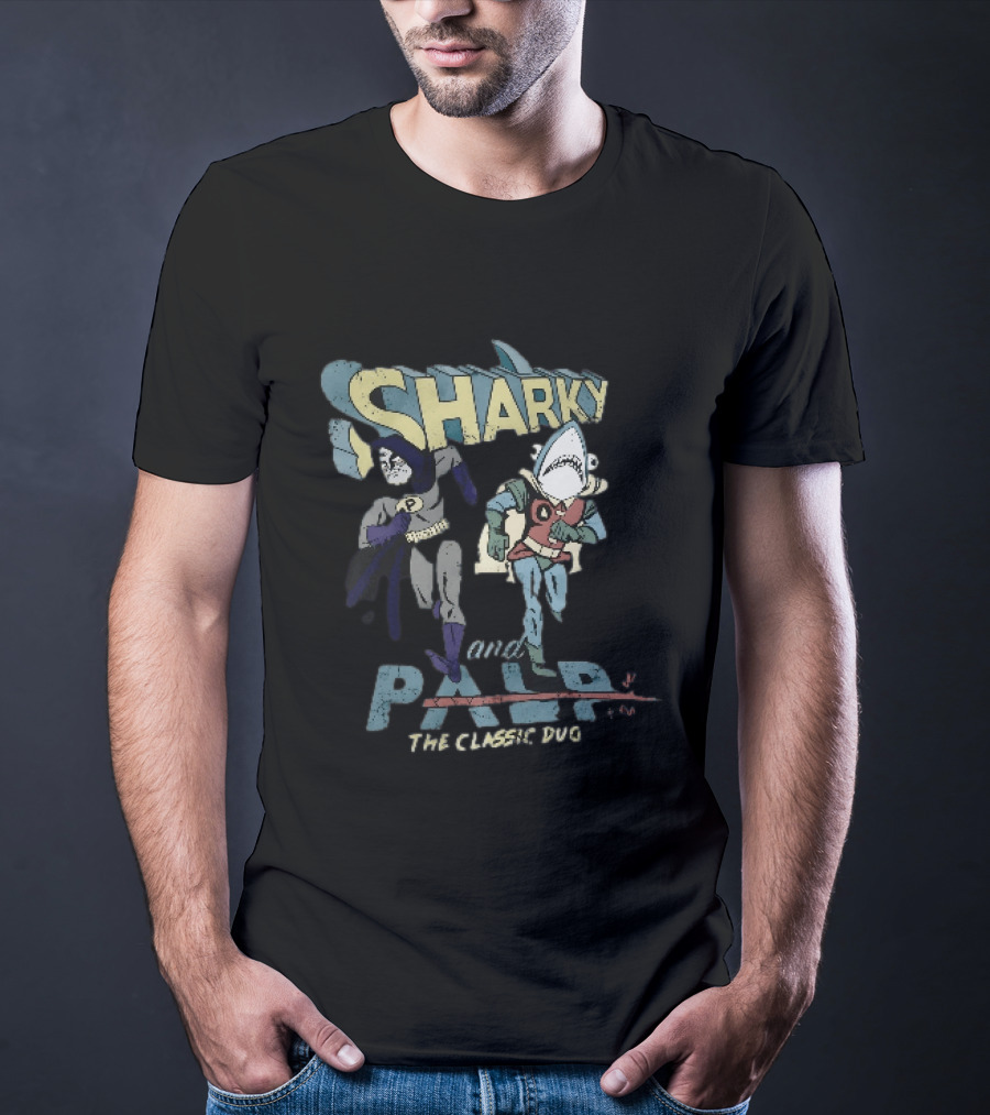 Sharky And Palp The Classic Duo Vintage Superhero T-Shirt