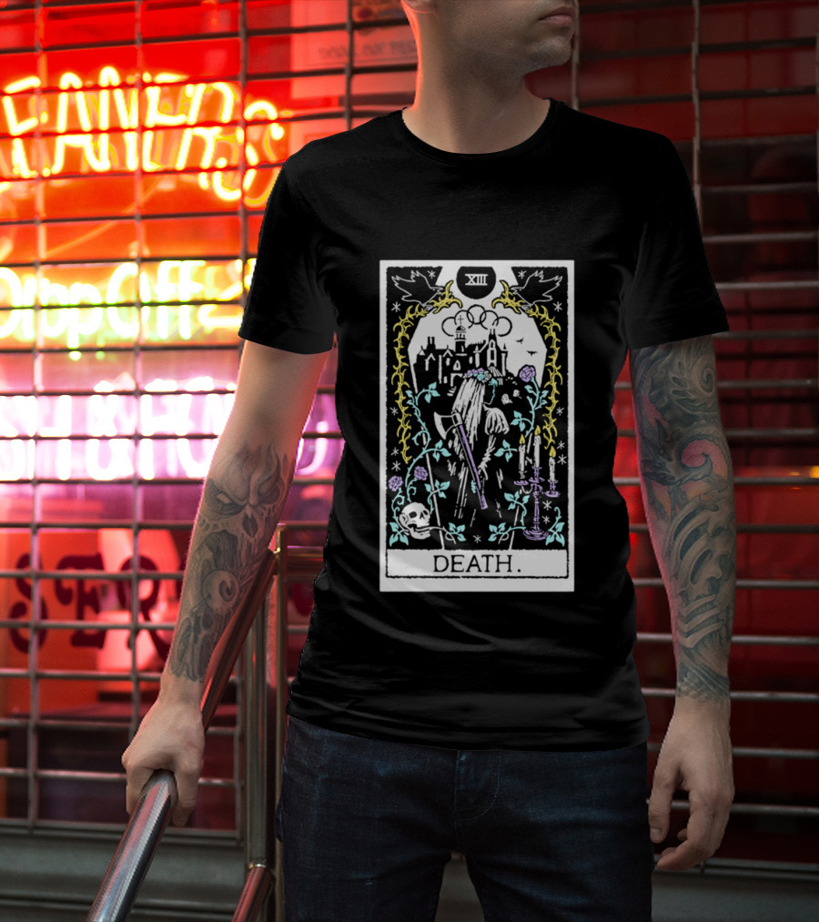 XIII Death Tarot Card Gothic Skull And Scythe T-Shirt