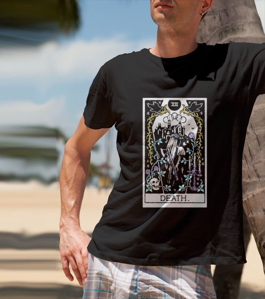XIII Death Tarot Card Gothic Skull And Scythe T-Shirt