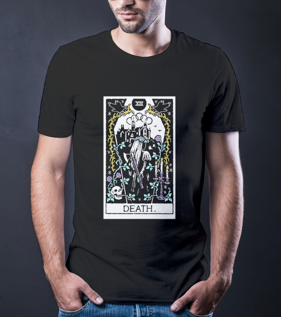 XIII Death Tarot Card Gothic Skull And Scythe T-Shirt