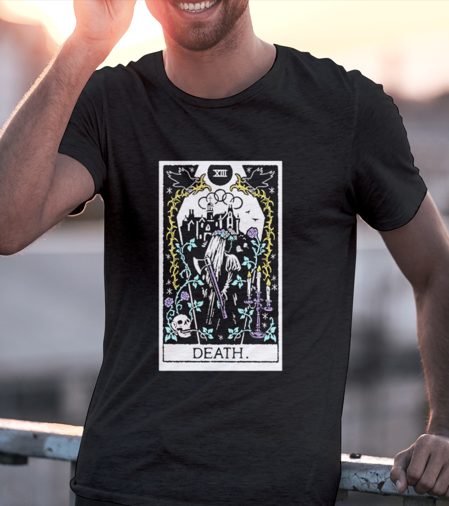 XIII Death Tarot Card Gothic Skull And Scythe T-Shirt