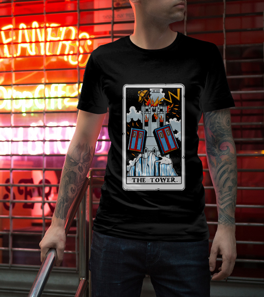 Doctor Who TARDIS Tarot Card Tower XIII T-Shirt