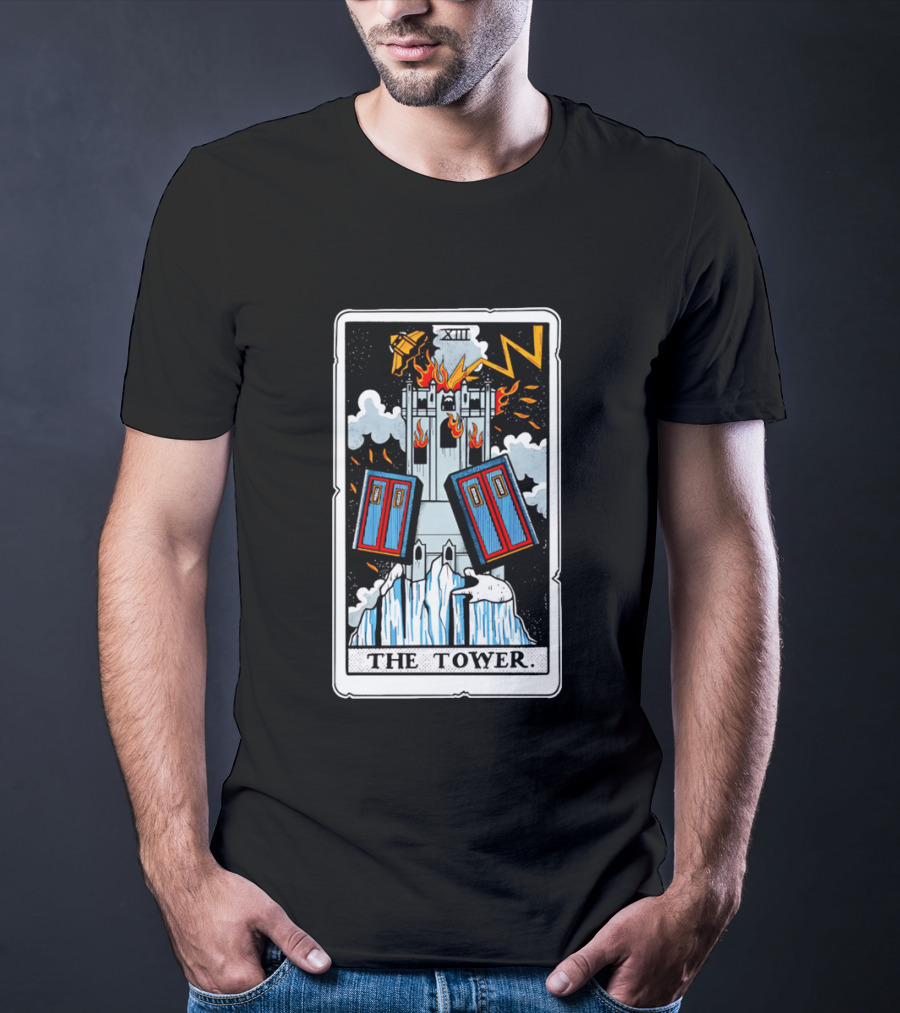 Doctor Who TARDIS Tarot Card Tower XIII T-Shirt