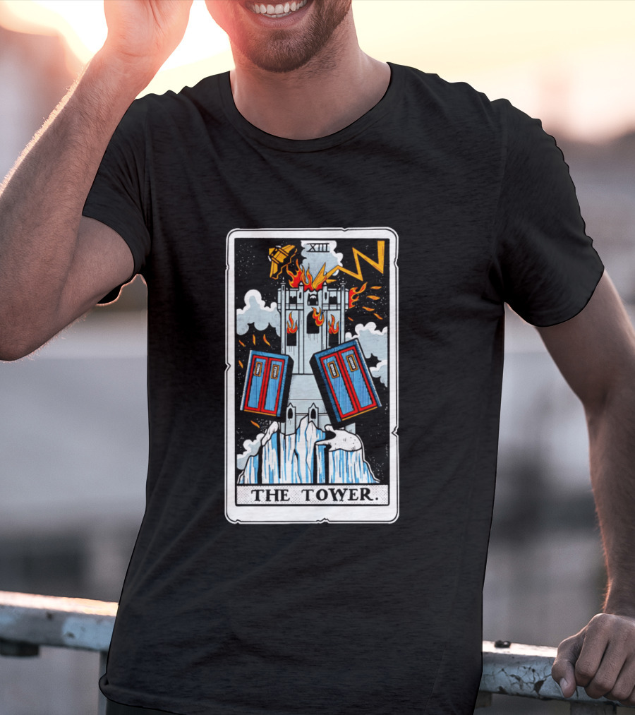 Doctor Who TARDIS Tarot Card Tower XIII T-Shirt
