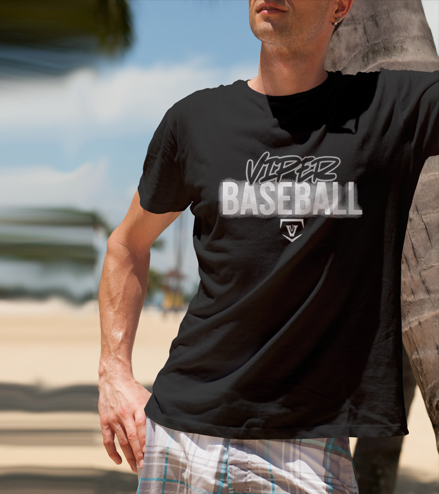 Viper Baseball Home Plate Spray Paint Stencil T-Shirt