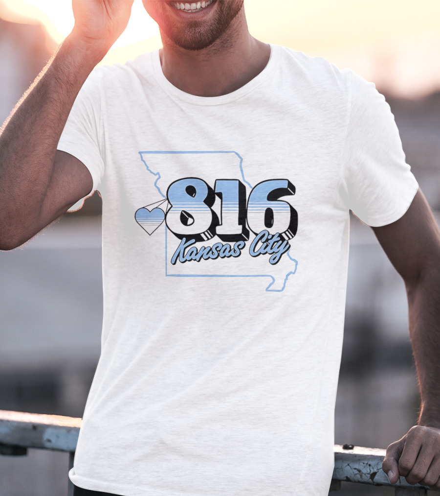 816 Kansas City Heart Map Love T-Shirt