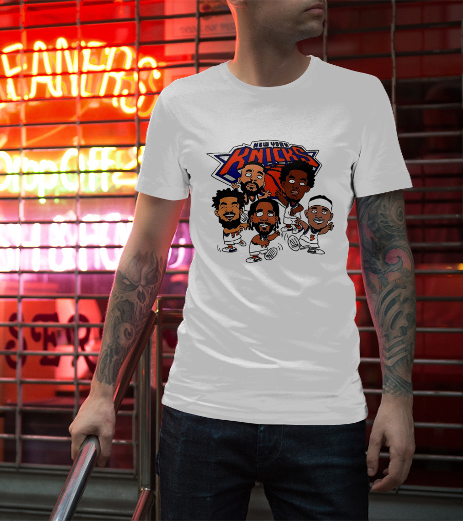 New York Knicks Champs 2026 NBA Players Cartoon Characters T-Shirt
