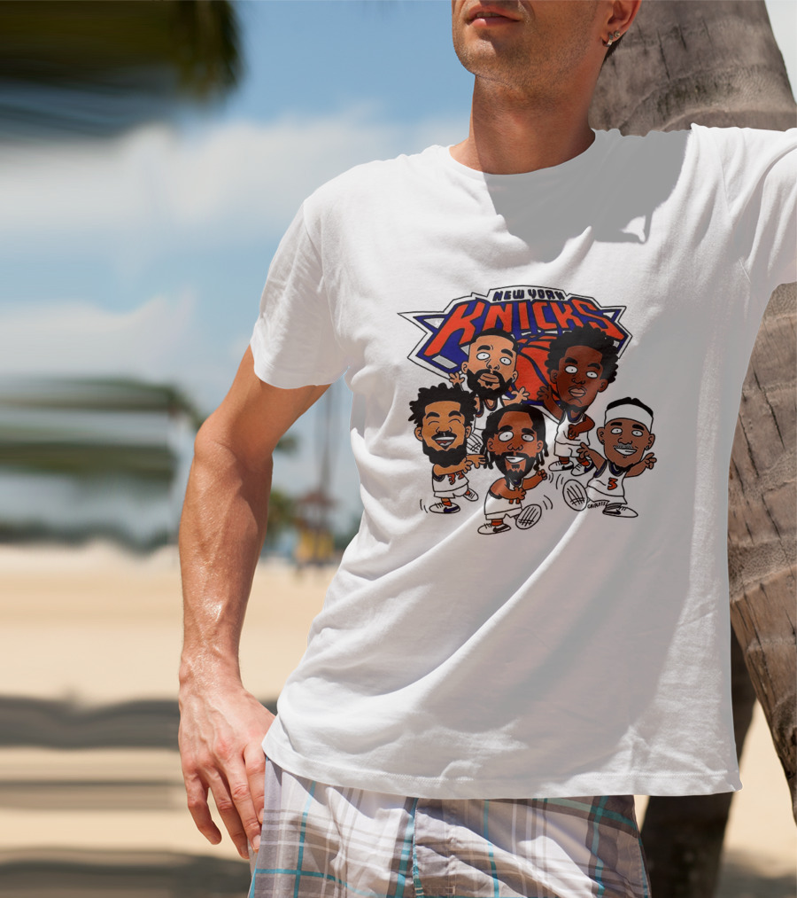 New York Knicks Champs 2026 NBA Players Cartoon Characters T-Shirt