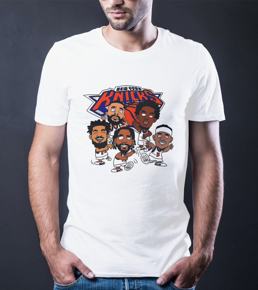 New York Knicks Champs 2026 NBA Players Cartoon Characters T-Shirt