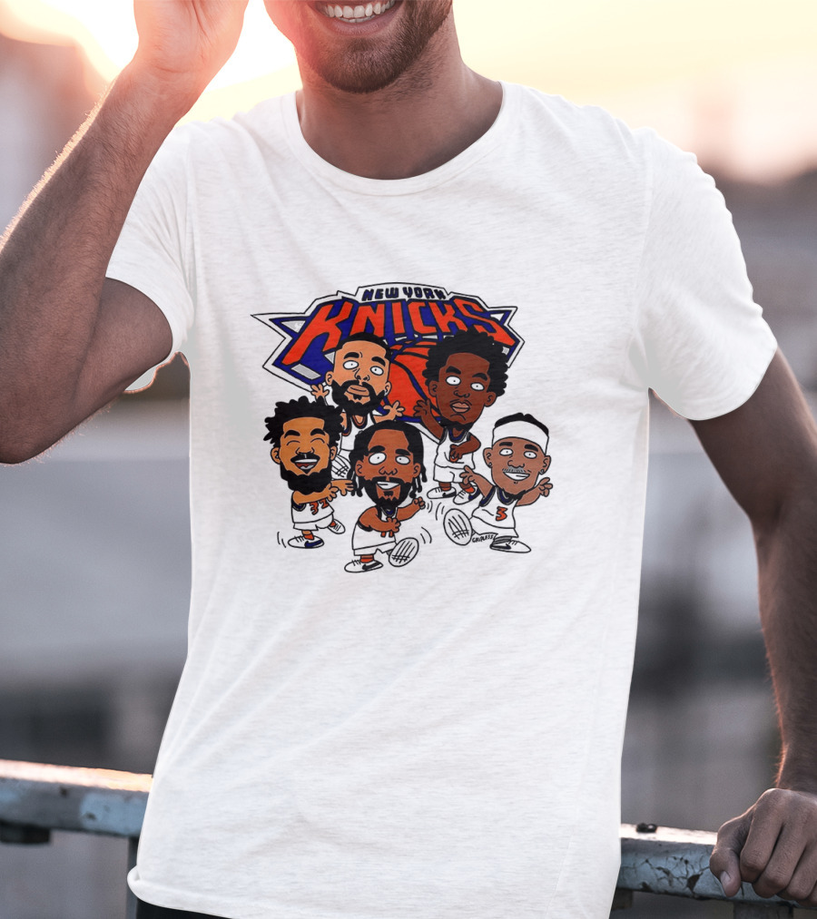 New York Knicks Champs 2026 NBA Players Cartoon Characters T-Shirt