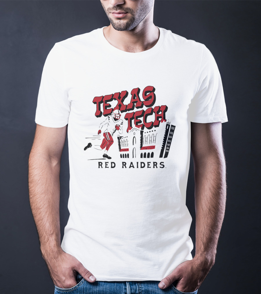 Texas Tech Red Raiders Football Player And Campus T-Shirt