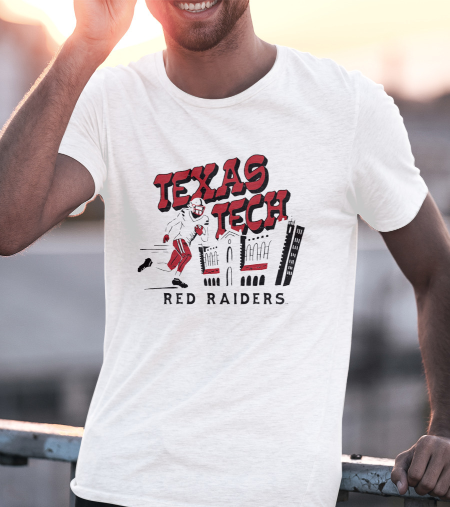 Texas Tech Red Raiders Football Player And Campus T-Shirt