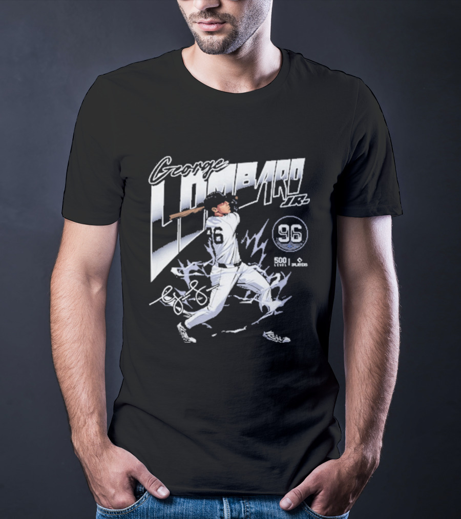 George Lombard Jr. 96 New York Y Electric Baseball Player With Dynamic Swing T-Shirt
